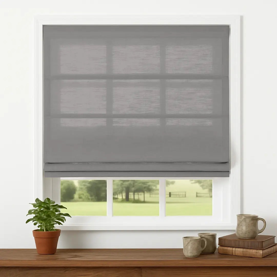 Costom Roman Shades Pale Gravel 1038-5