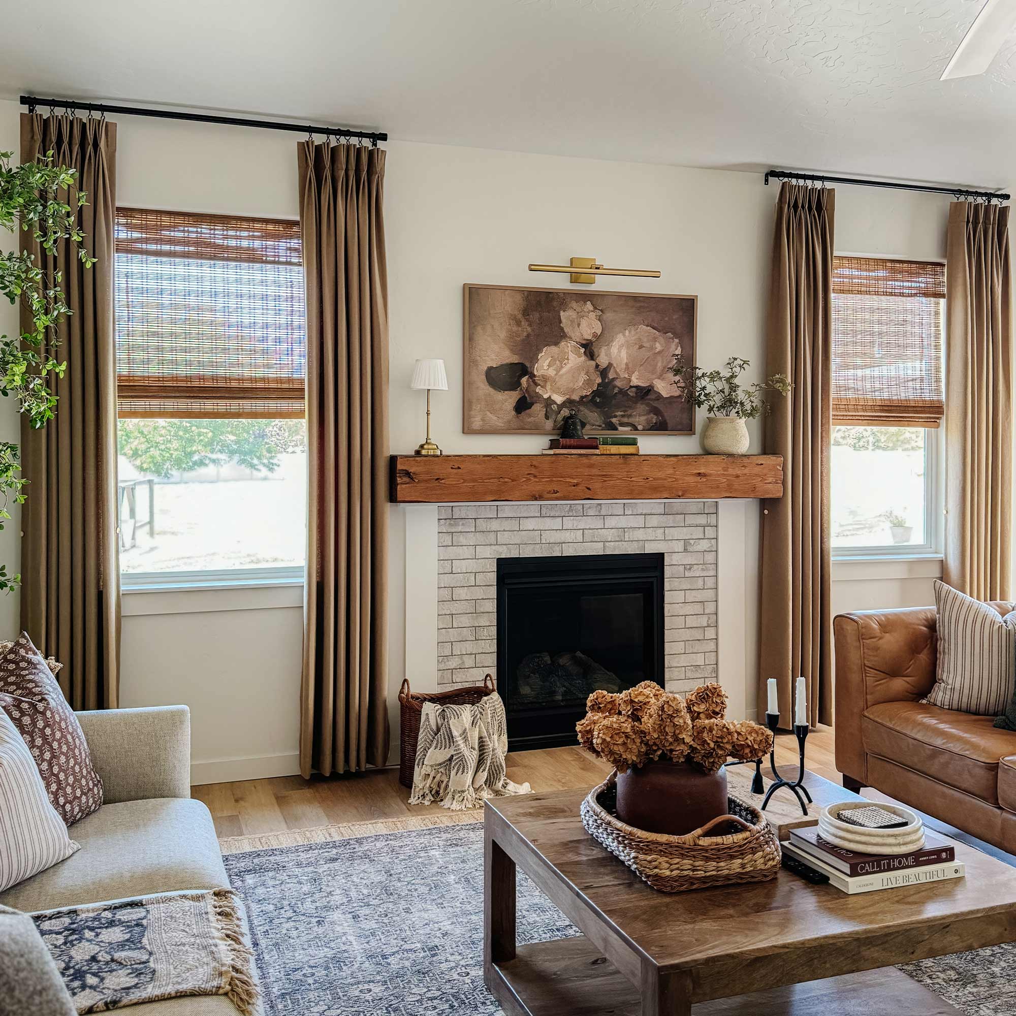 Custom Linen Texture Blackout Curtains