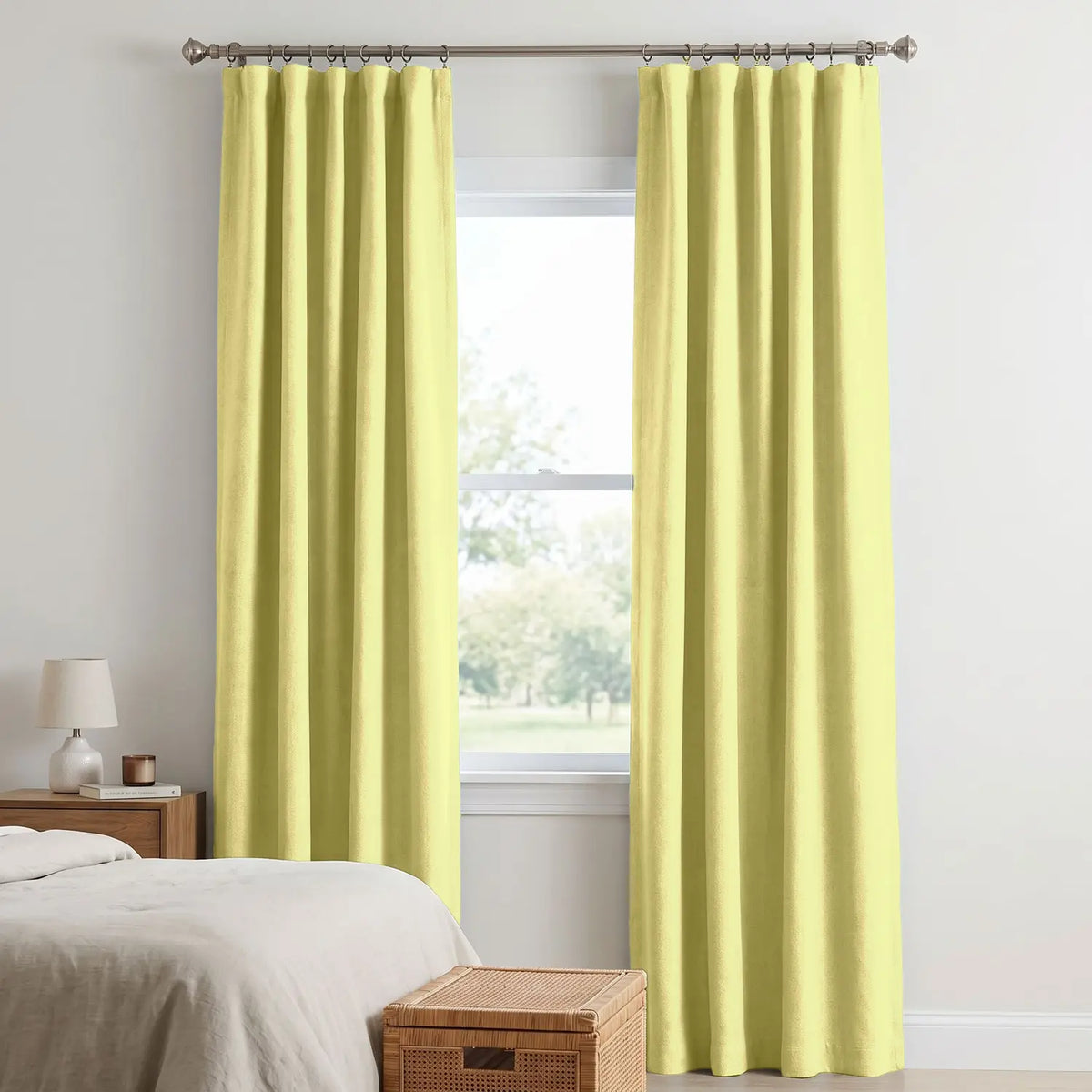 Custom Blackout Curtain - Pale Wheat in room