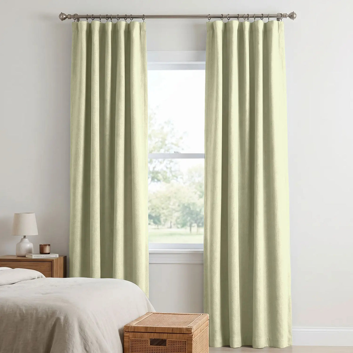 Custom Blackout Curtain - Golden Wheat in room
