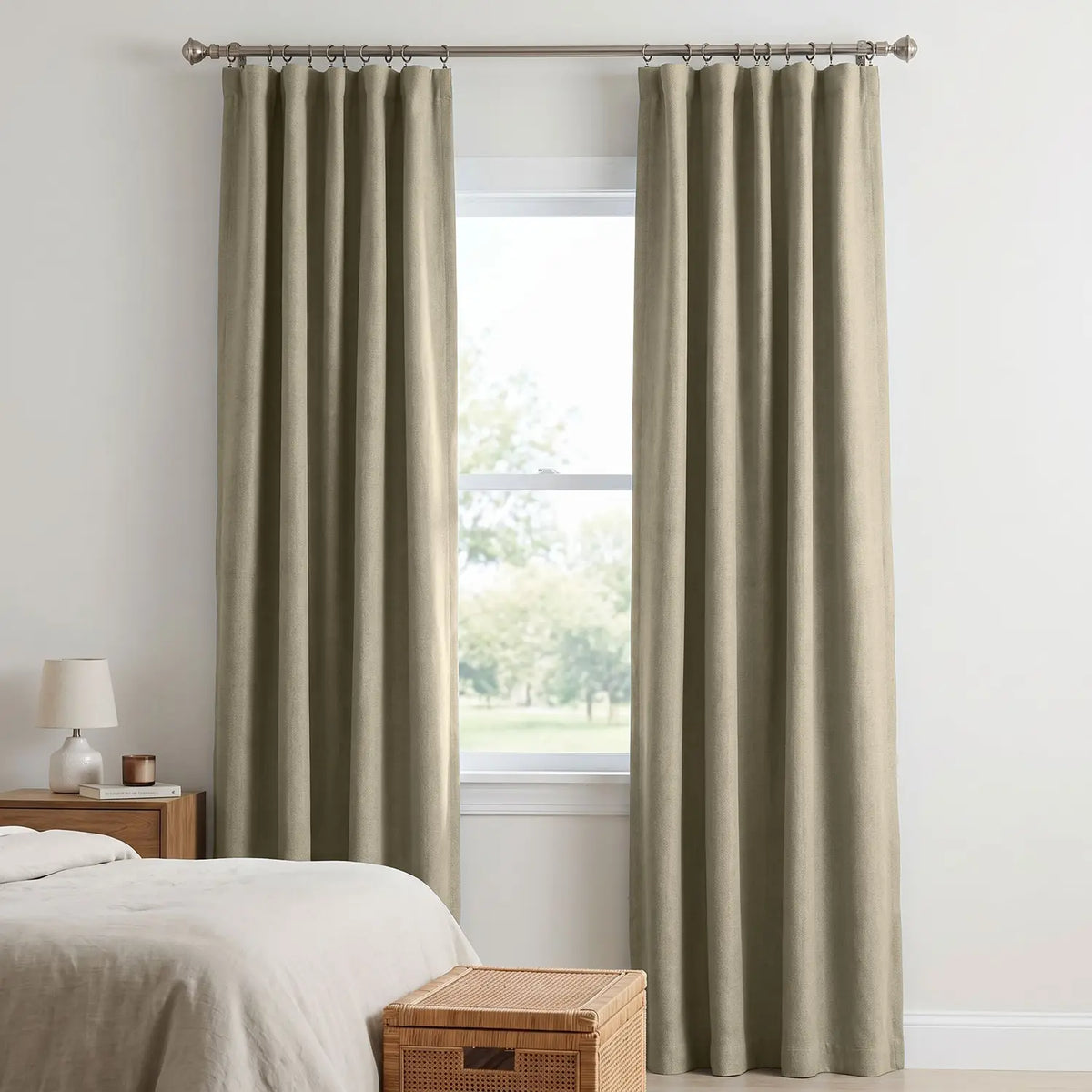 Custom Blackout Curtain - Latte Brown in room