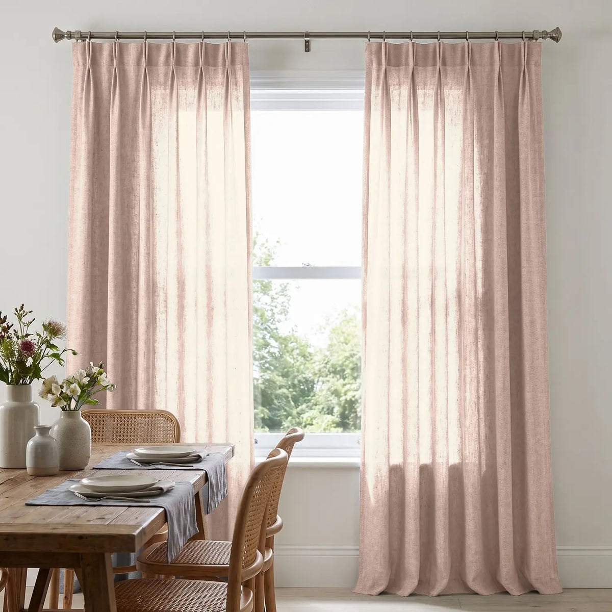 Custom Blackout Curtain - Peach Clay in room