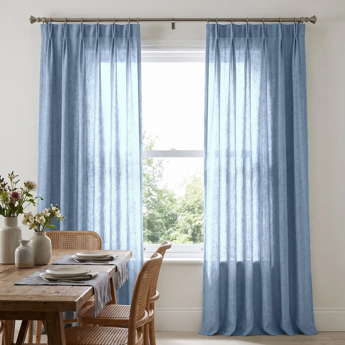 Custom Blackout Curtain - Powder Blue in room