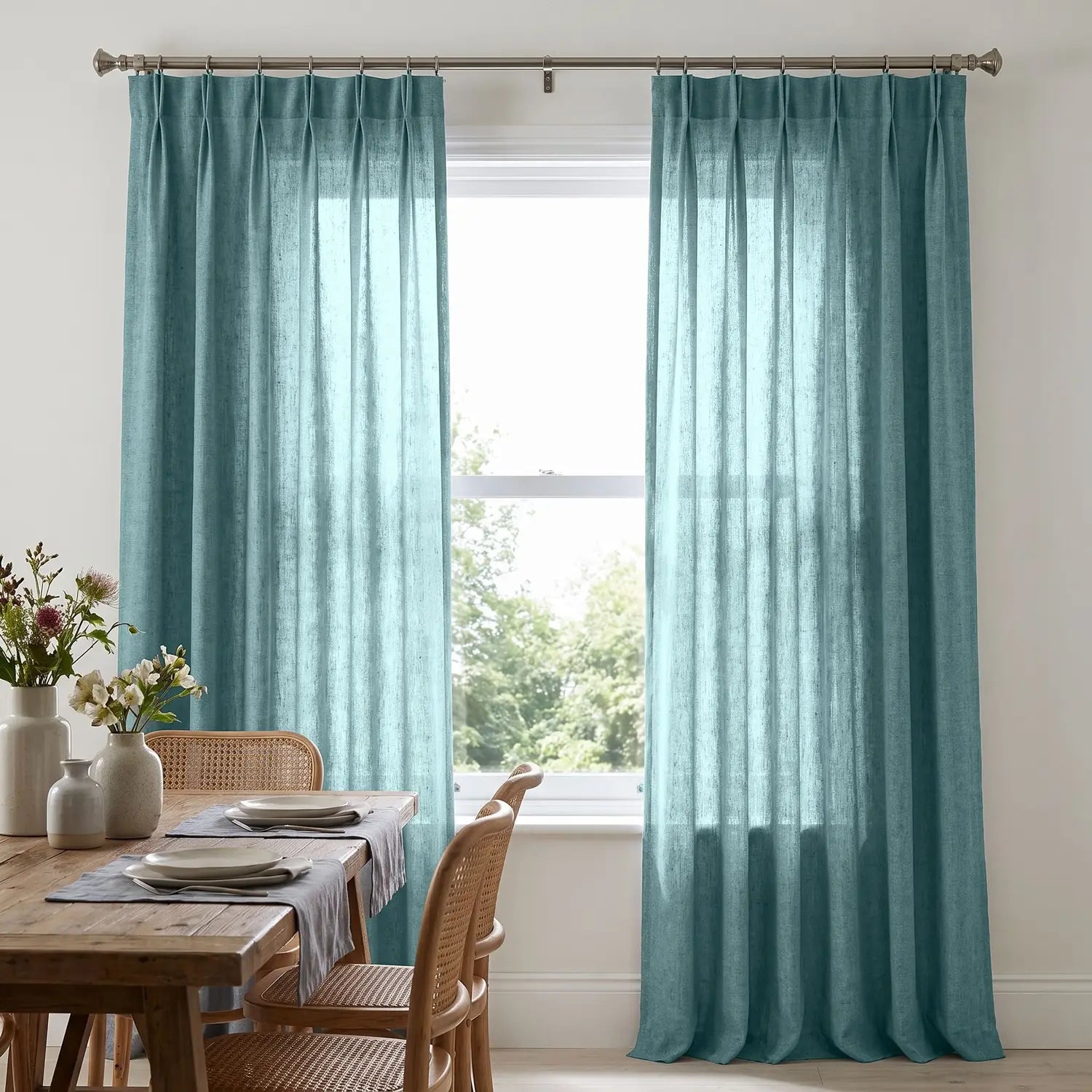 Custom Blackout Curtain - Aqua Mist in room
