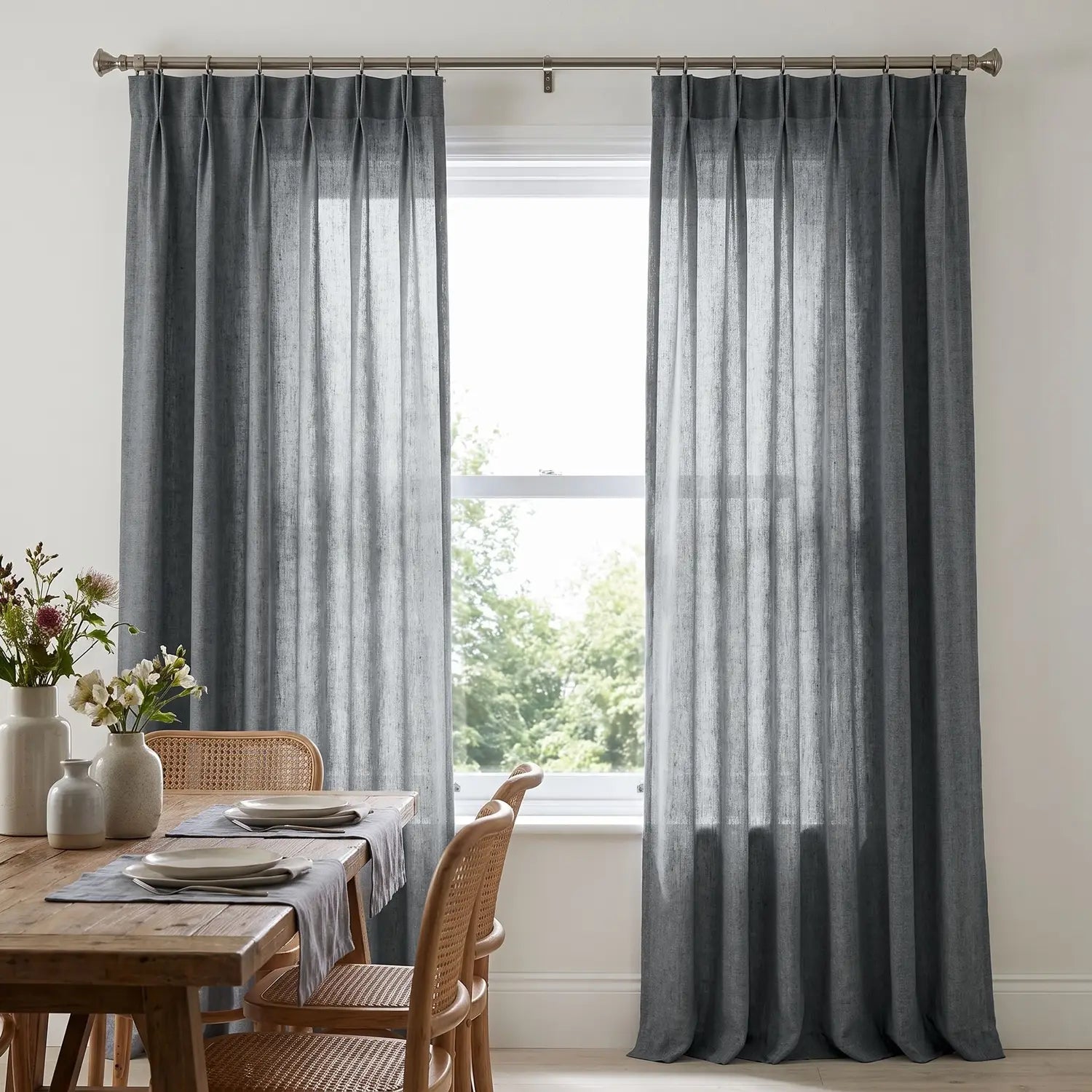 Custom Blackout Curtain - Ash Grey in room