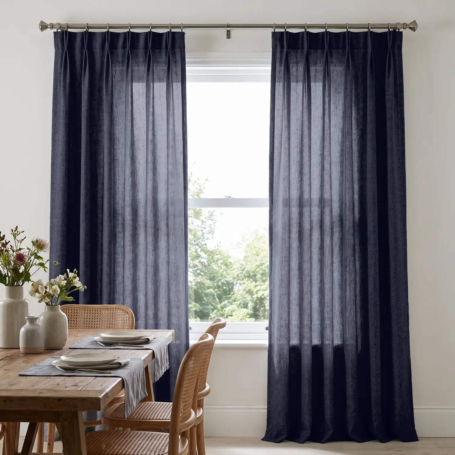 Custom Blackout Curtain - Pewter Grey in room