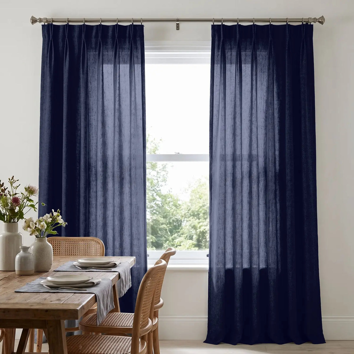 Custom Blackout Curtain - Dusty Blue in room