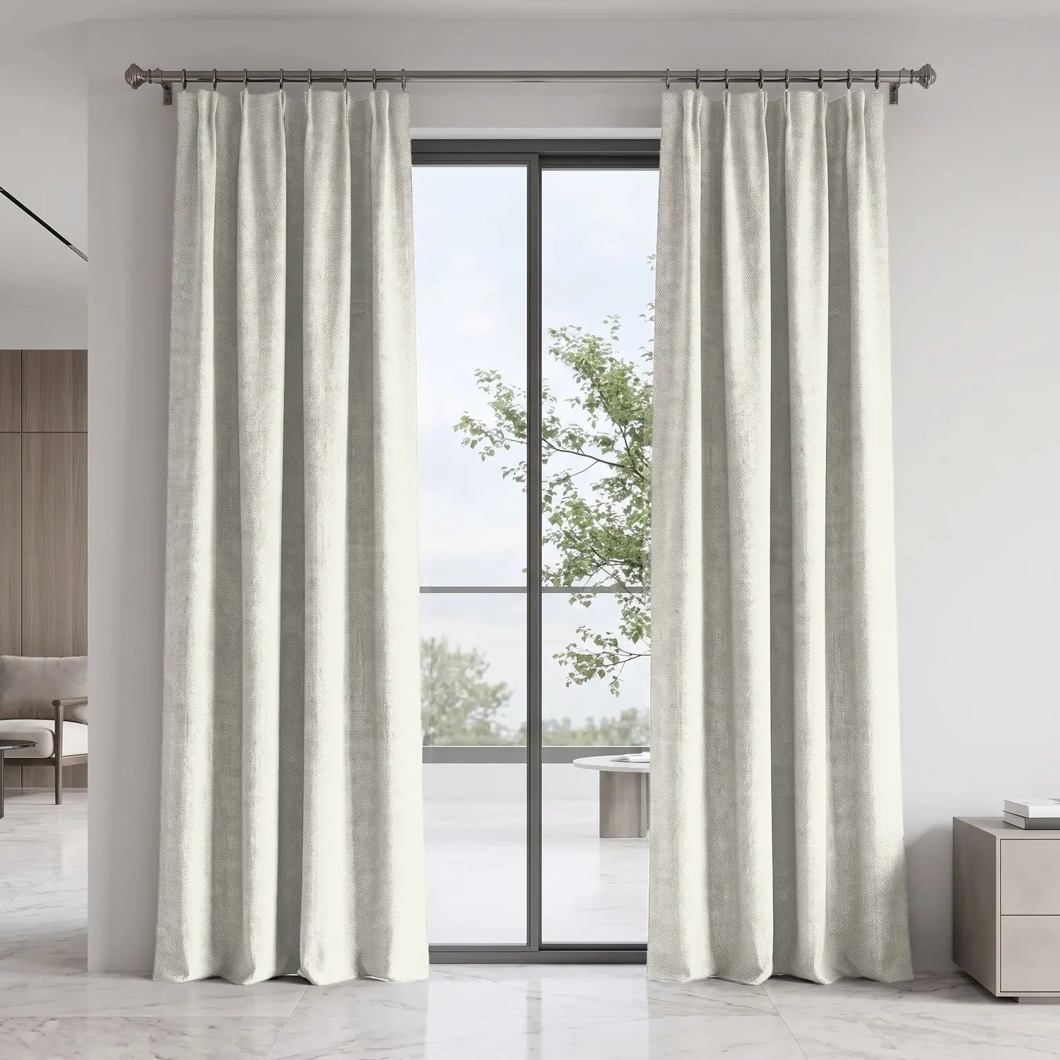 Custom Blackout Curtain - Ivory in room