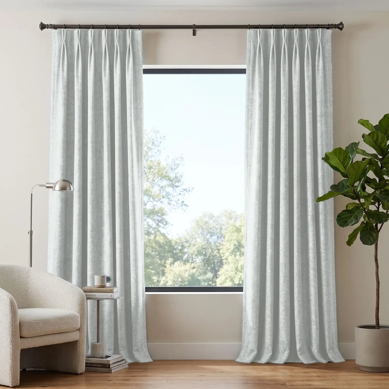 Custom Blackout Curtain - Ivory in room