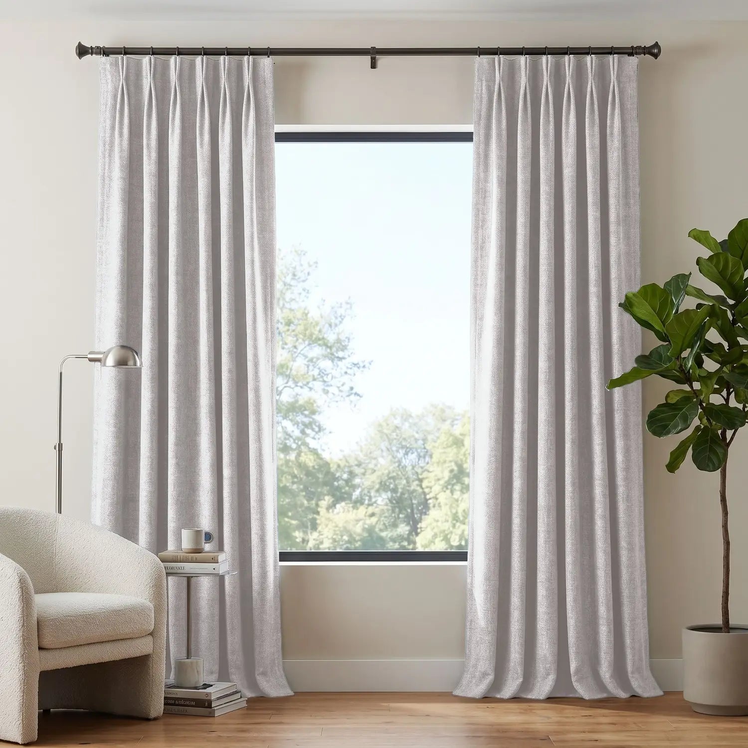 Custom Blackout Curtain - Almond Cream in room