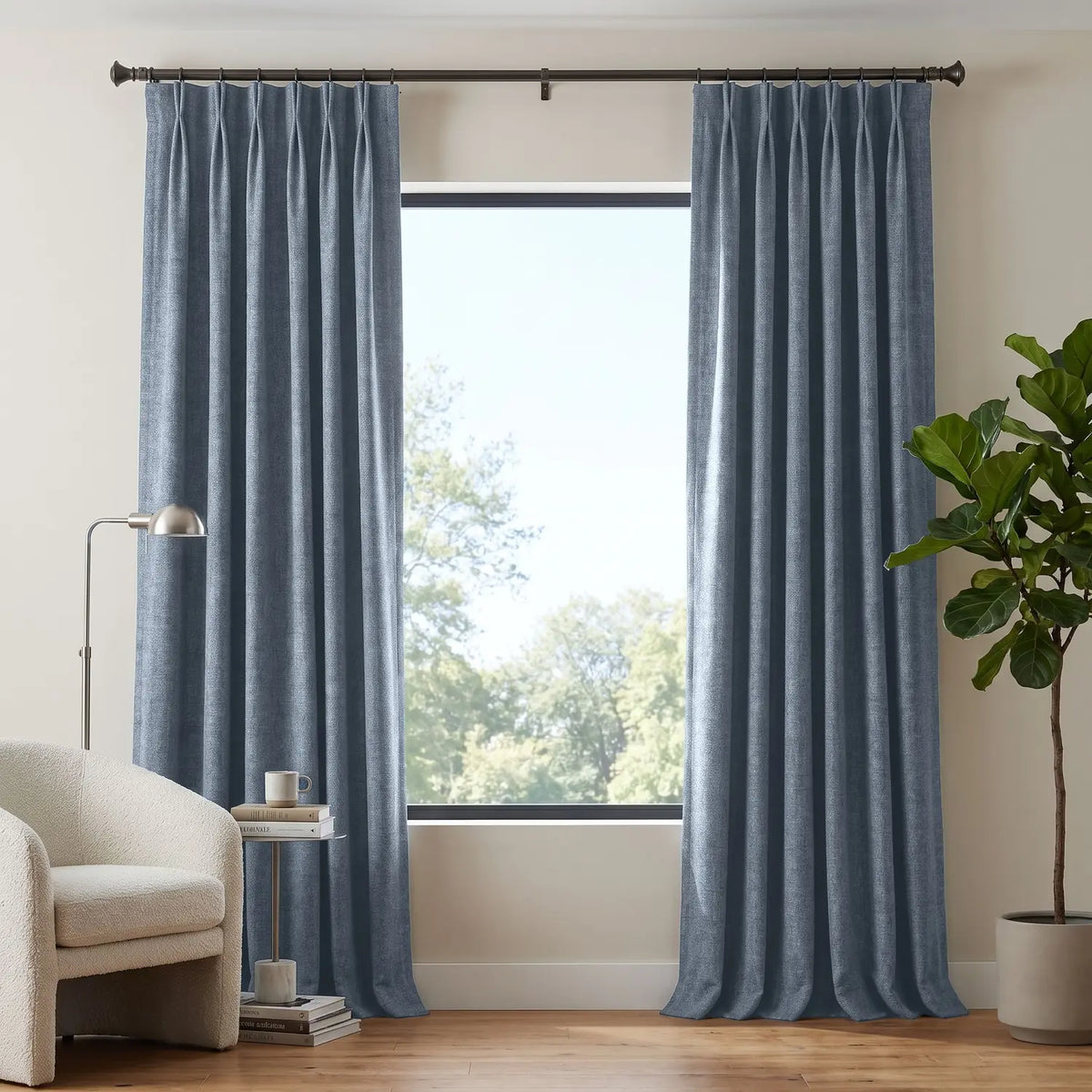Custom Blackout Curtain - Stone Grey in room
