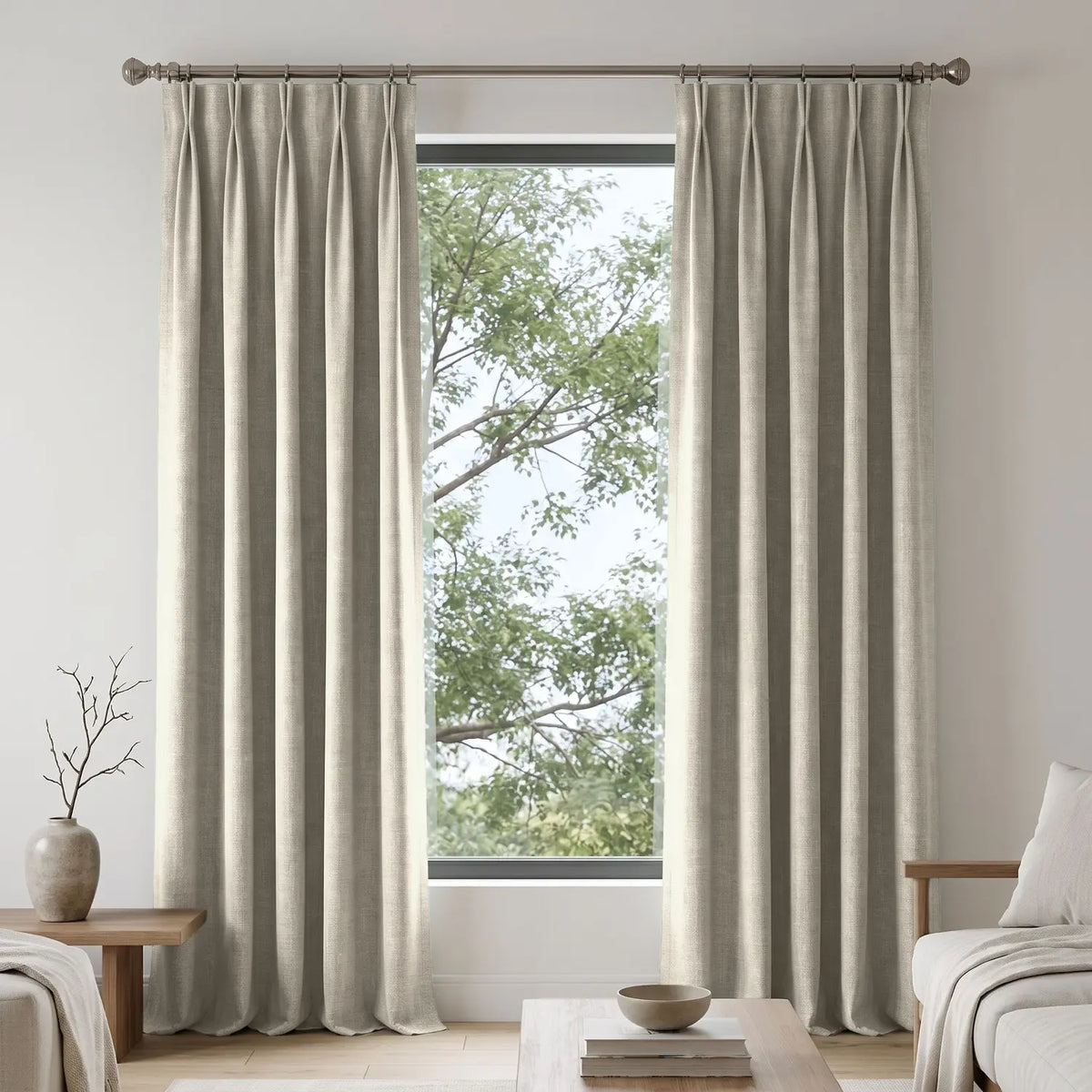 Custom Blackout Curtain - Peach Clay in room
