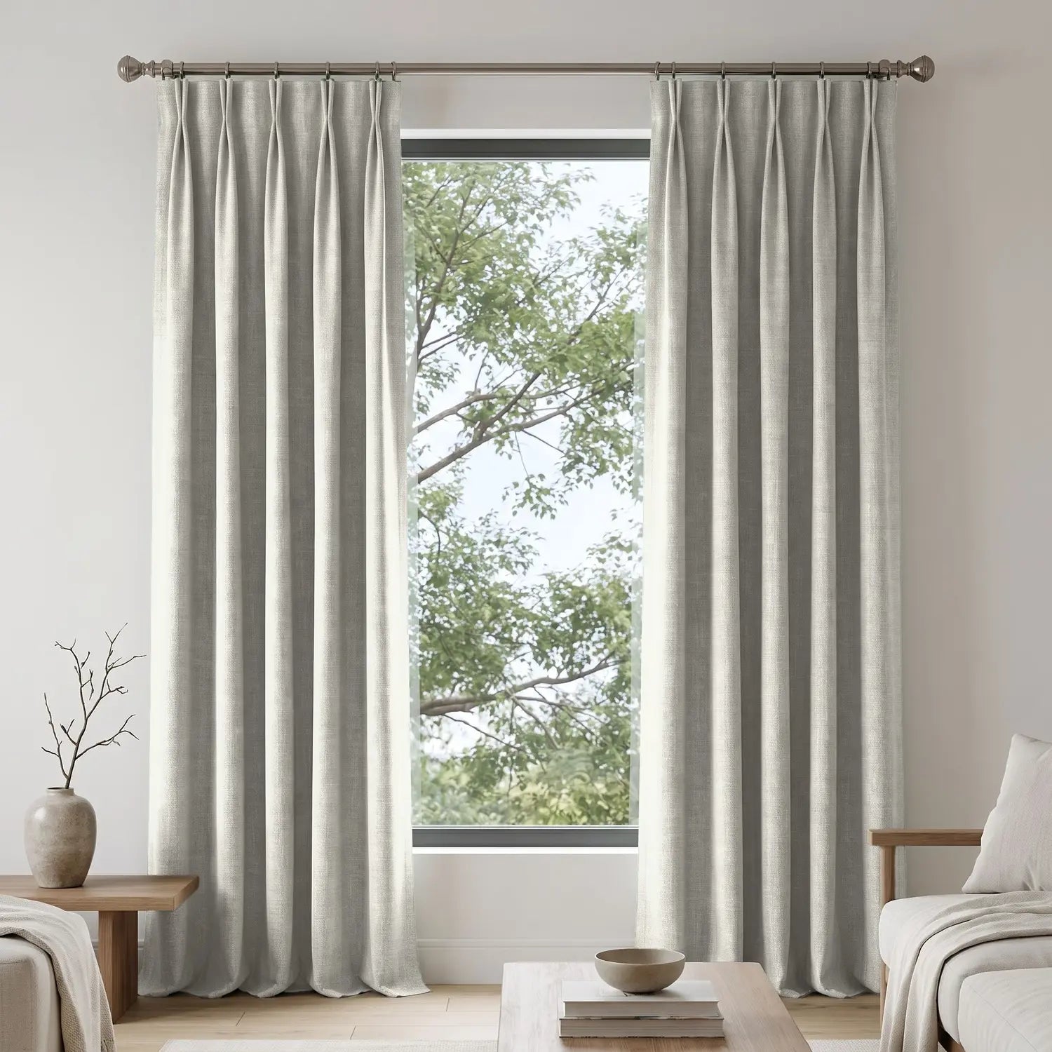 Custom Blackout Curtain - Sand Beige in room
