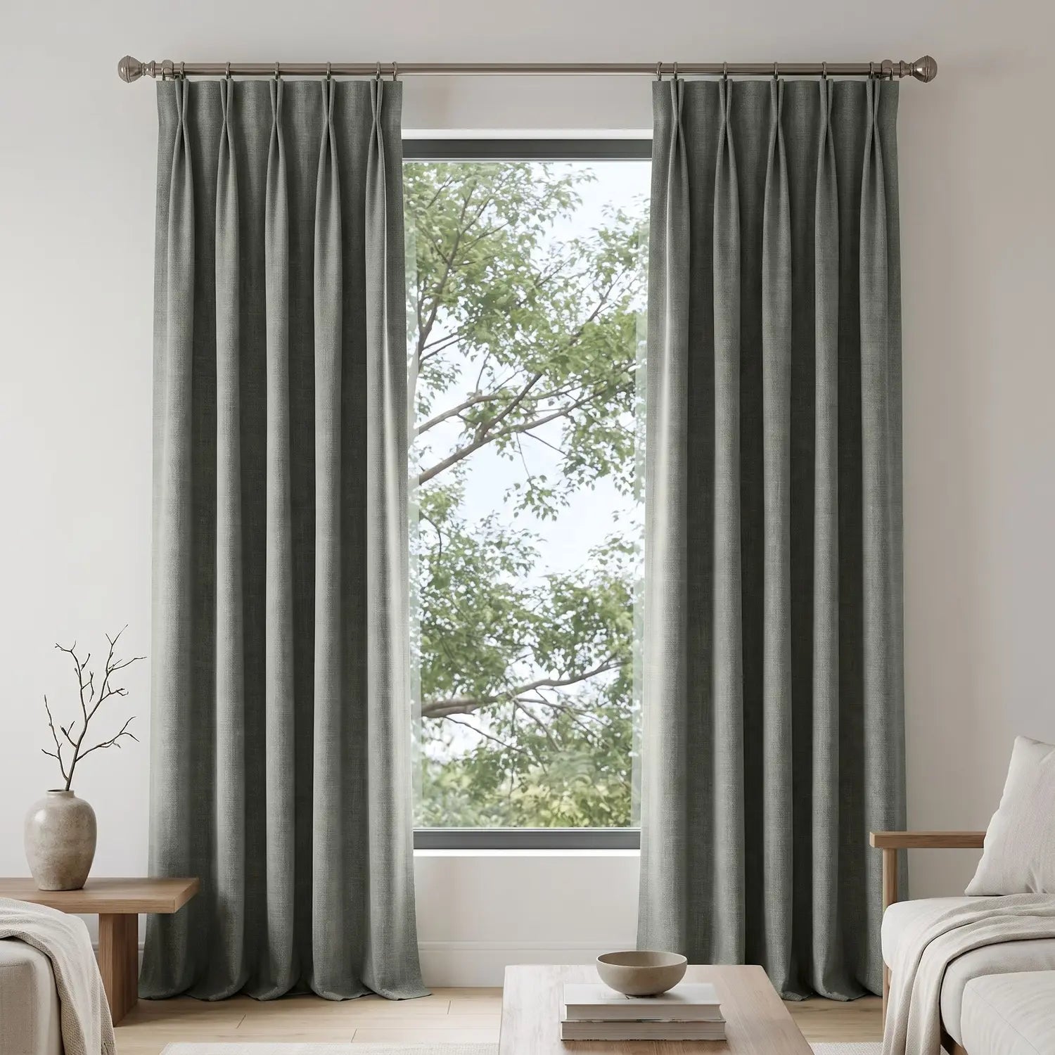 Custom Blackout Curtain - Clay Taupe in room