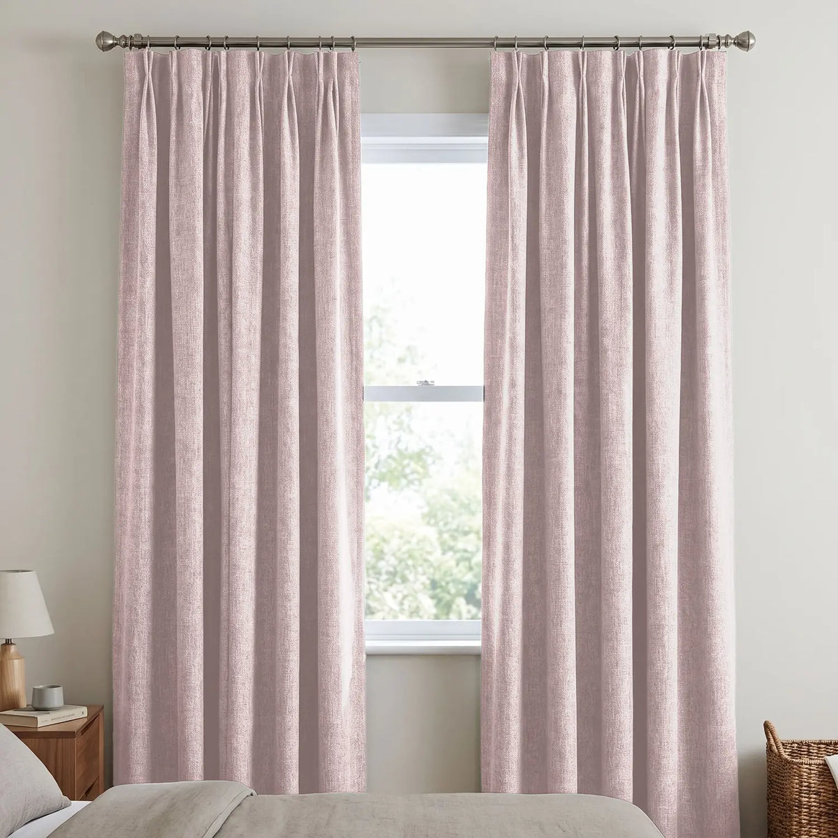 Custom Blackout Curtain - Blush Red in room