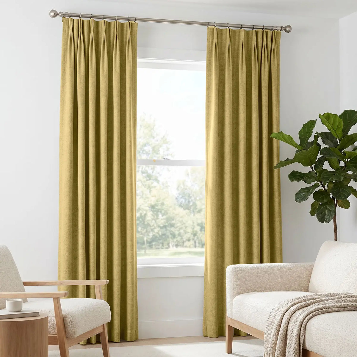 Custom Blackout Curtain - Caramel Brown in room