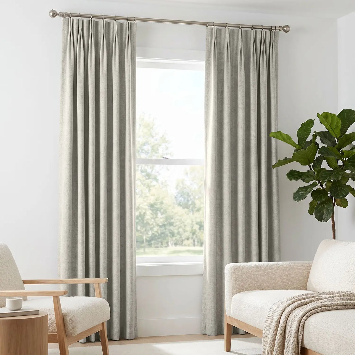 Custom Blackout Curtain - Ivory in room