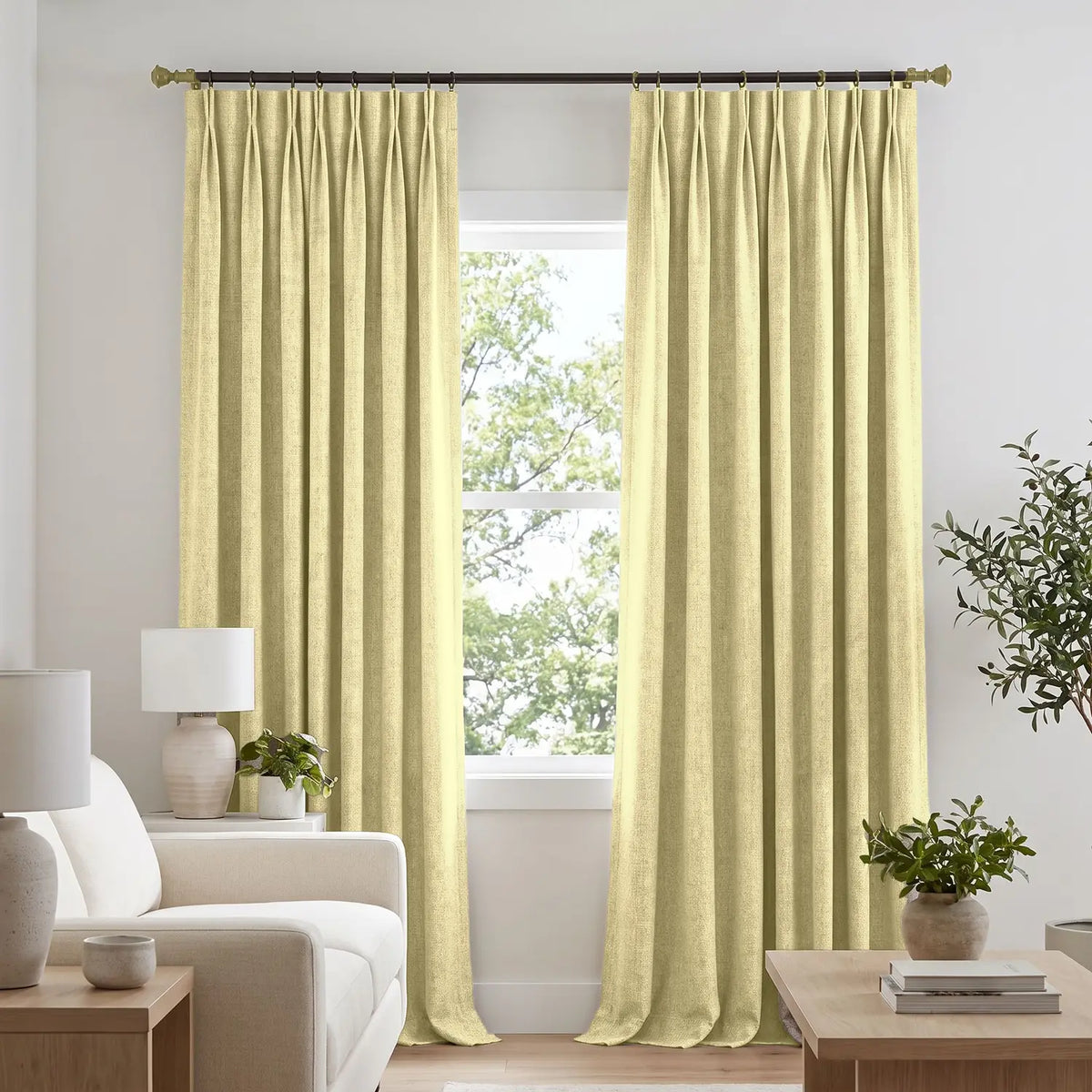 Custom Blackout Curtain - Golden Wheat in room
