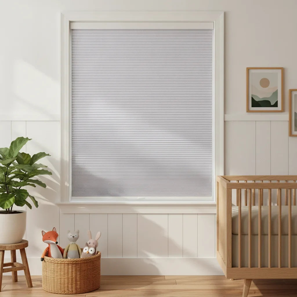 Custom Blackout Cellular Shades - OM3-11 in Nursery