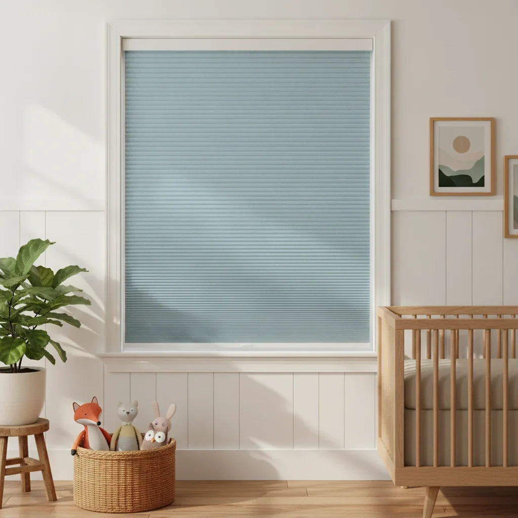 Custom Blackout Cellular Shades - OM3-12 in Nursery