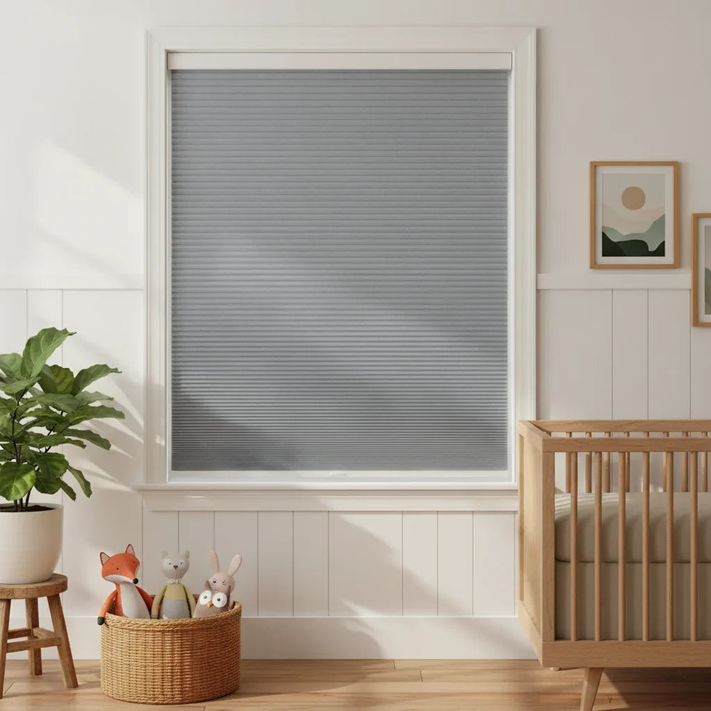 Custom Blackout Cellular Shades - OM3-4 in Nursery