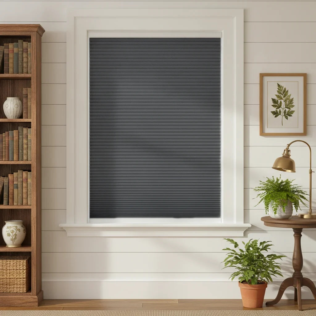 Custom Blackout Cellular Shades - OM3-5 in Cozy Bedroom
