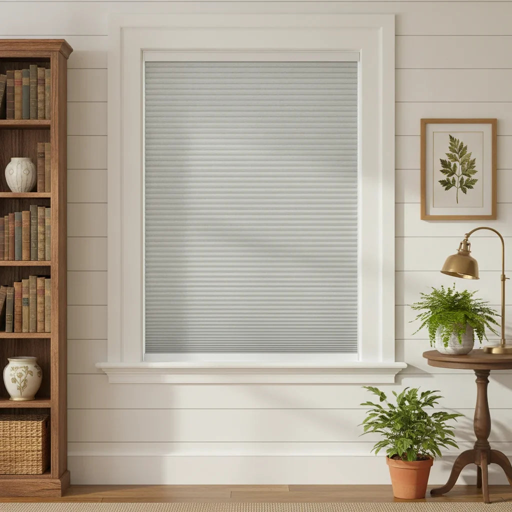 Nightfall Cordless Blackout Cellular Shades - Cozy Bedroom