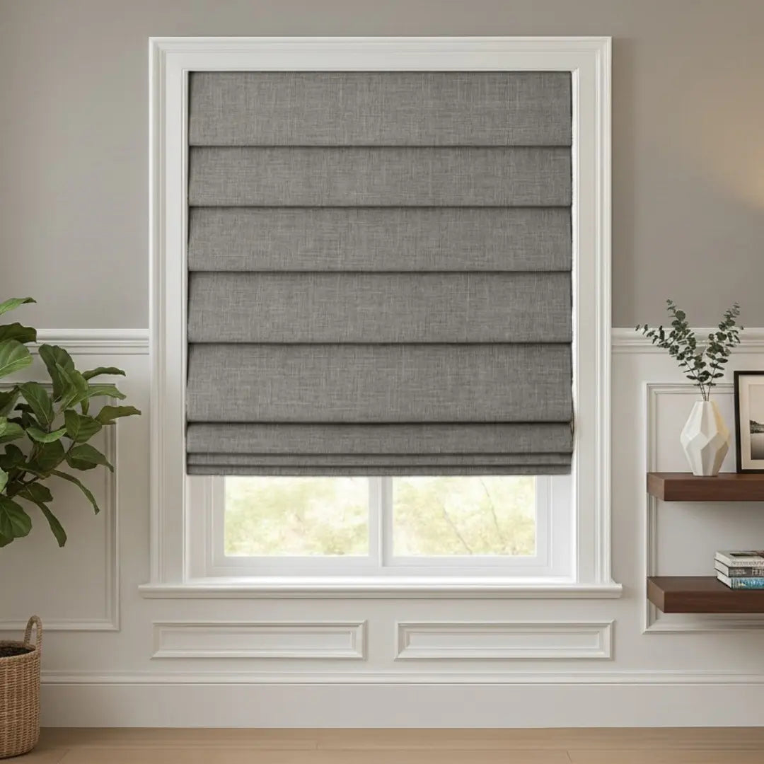 Costom Roman Shades Silver Gray 302-20