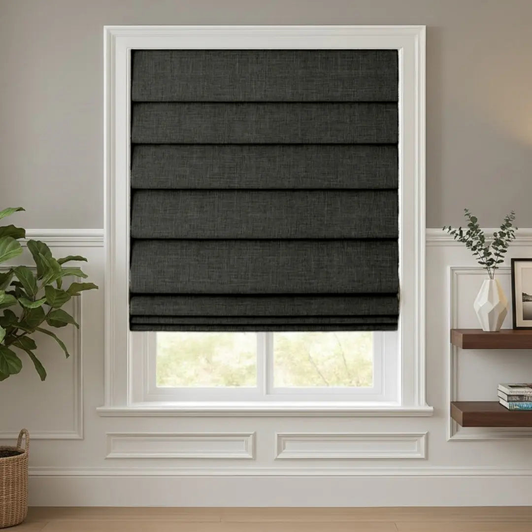 Costom Roman Shades Charcoal 302-23