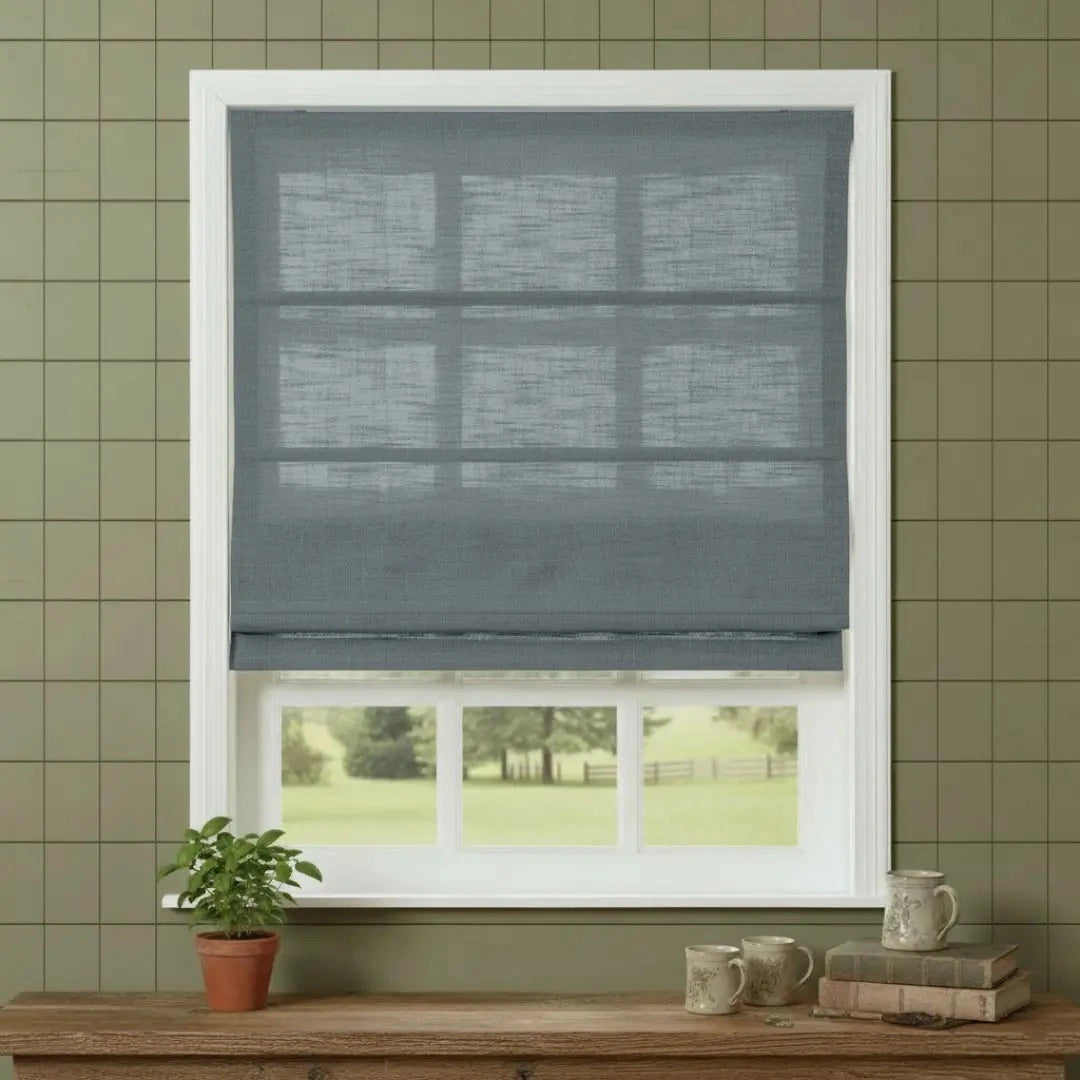 Costom Roman Shades Mist Blue W1234-23