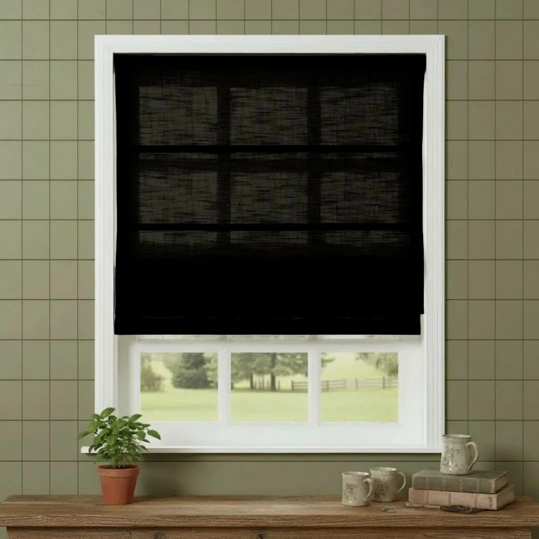 Costom Roman Shades Shadow Charcoal W1234-41