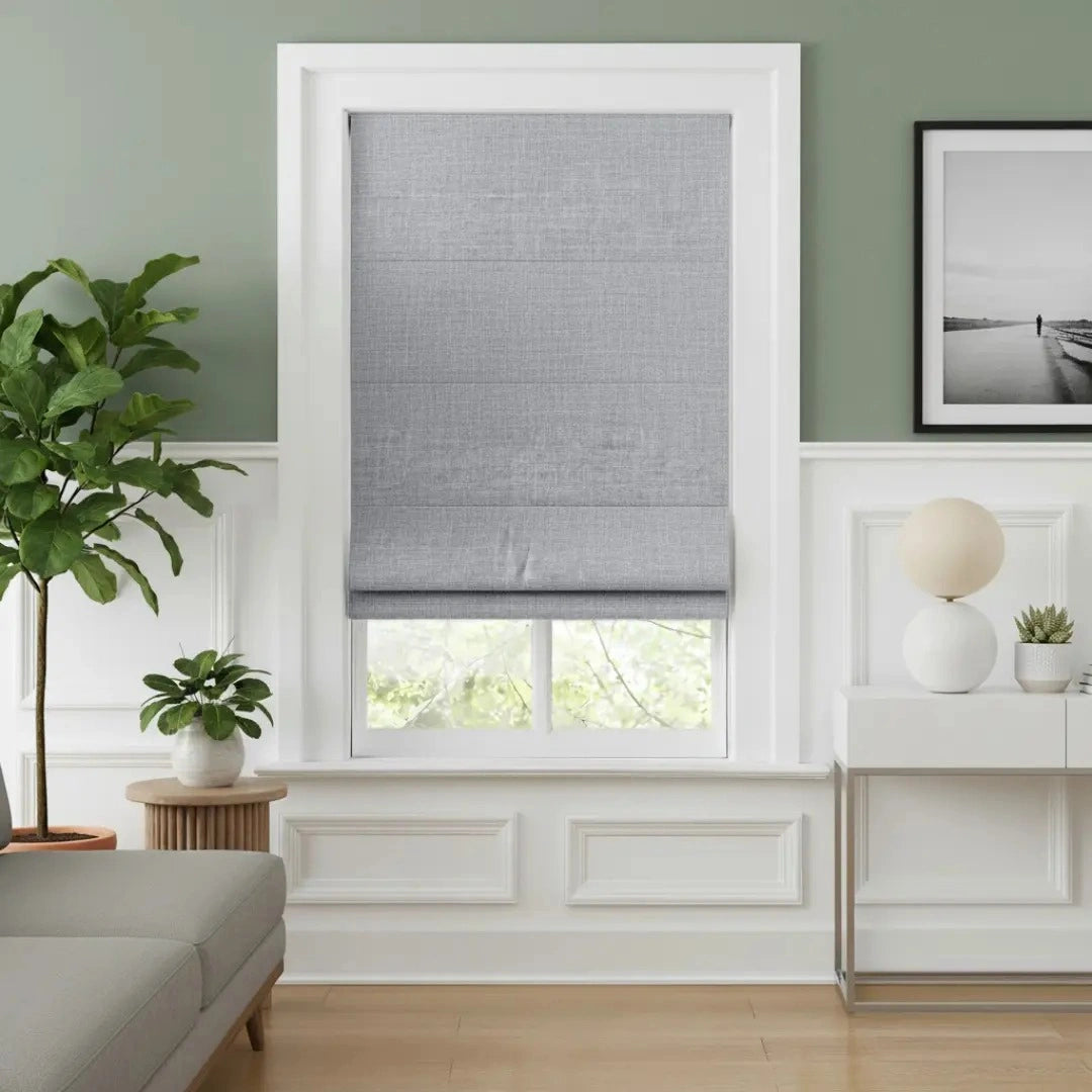 Costom Roman Shades Ivory Mist ZJM05