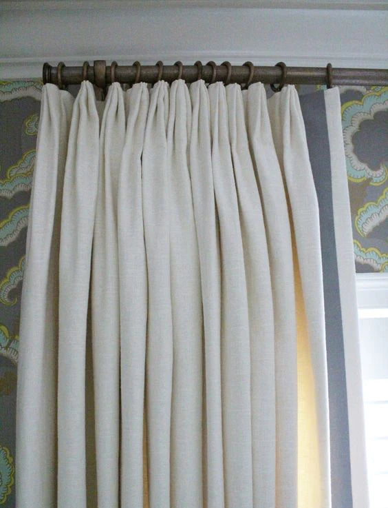 Tailored French pleat curtain header