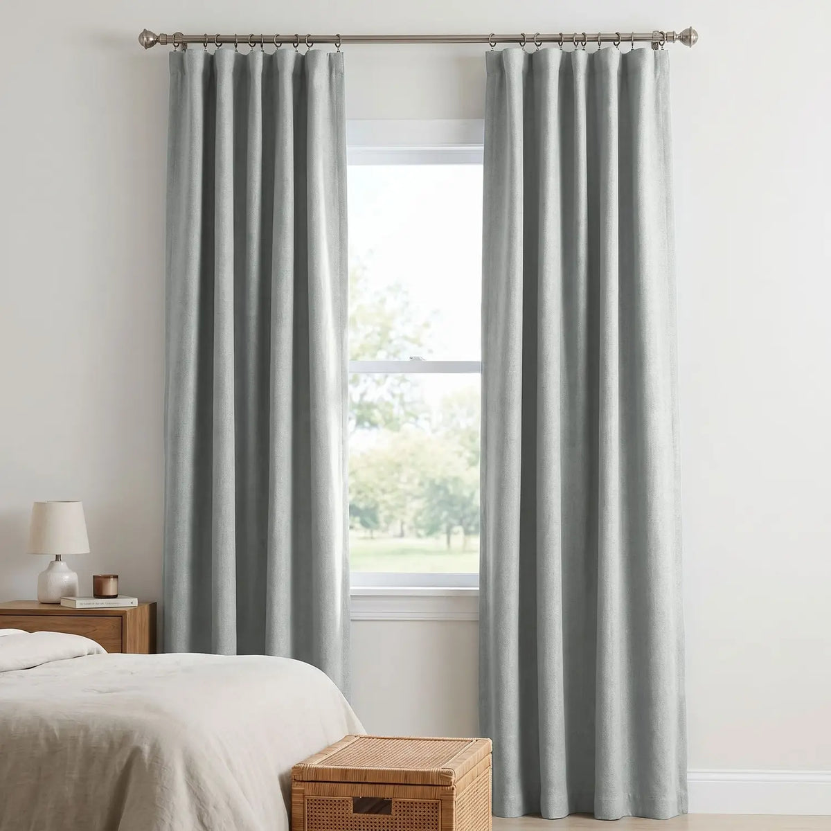 Custom Blackout Curtain - Sand Beige in room