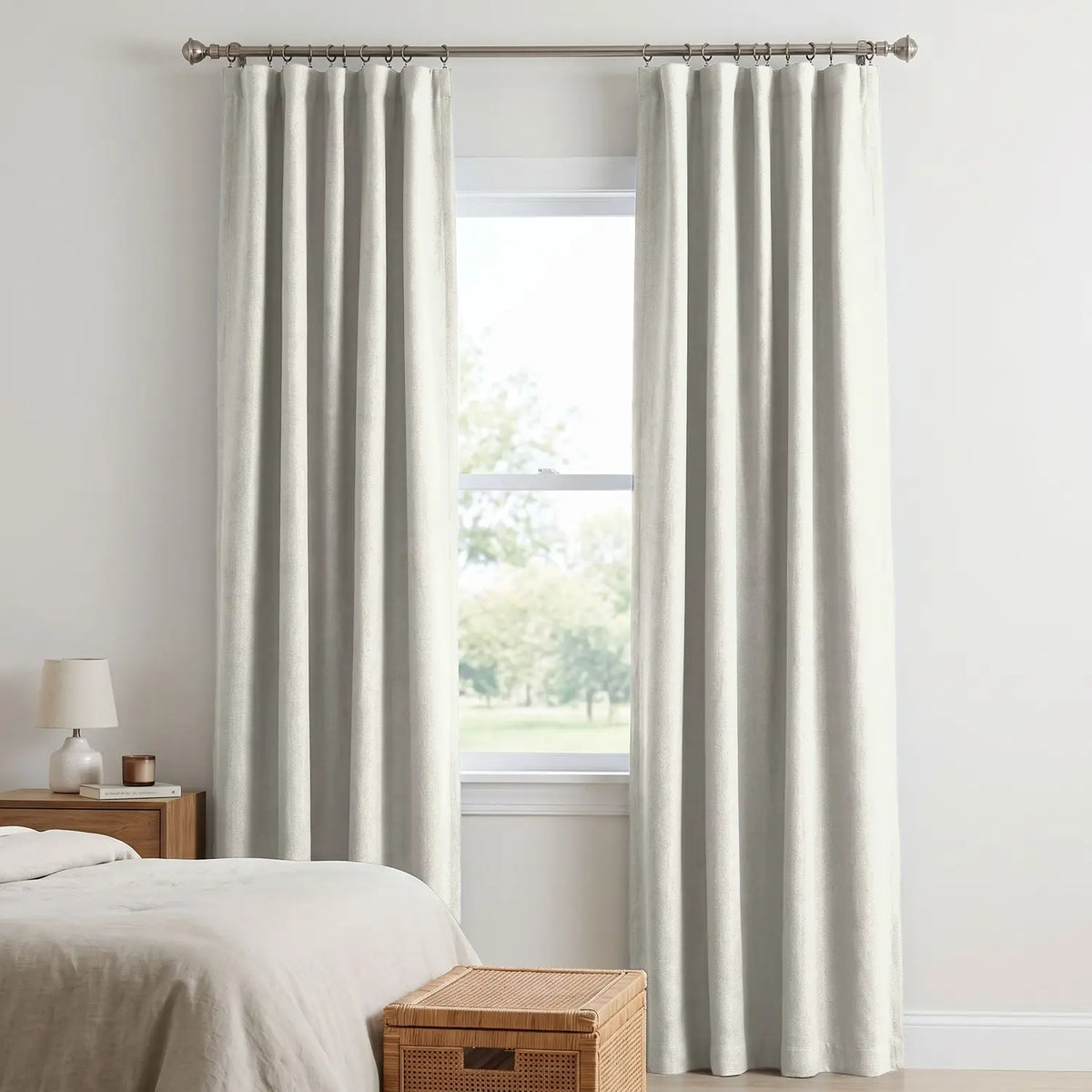 Custom Blackout Curtain - Almond Cream in room