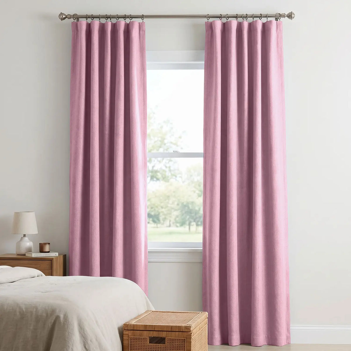 Custom Blackout Curtain - Dusty Rose in room