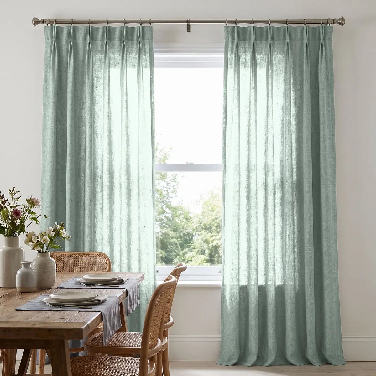 Custom Blackout Curtain - Pearl Grey in room