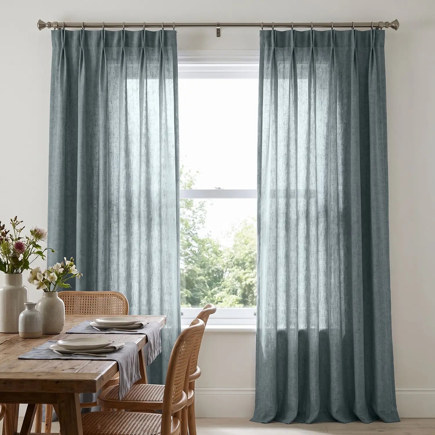 Custom Blackout Curtain - Mist Grey in room