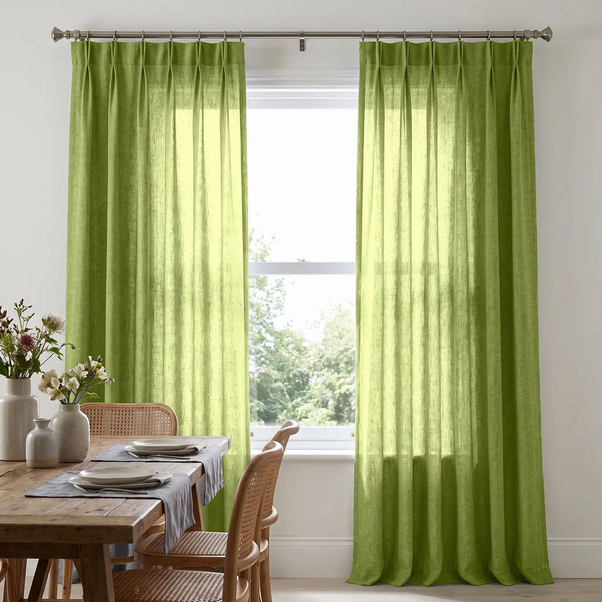 Custom Blackout Curtain - Sage Green in room