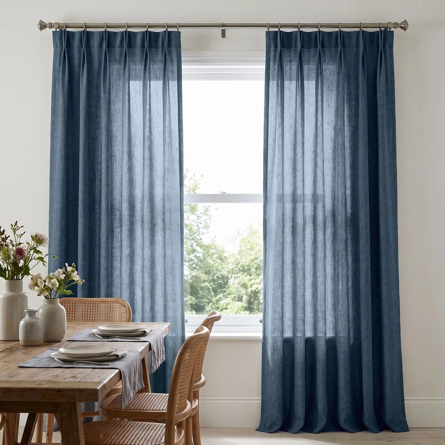 Custom Blackout Curtain - Sky Blue in room
