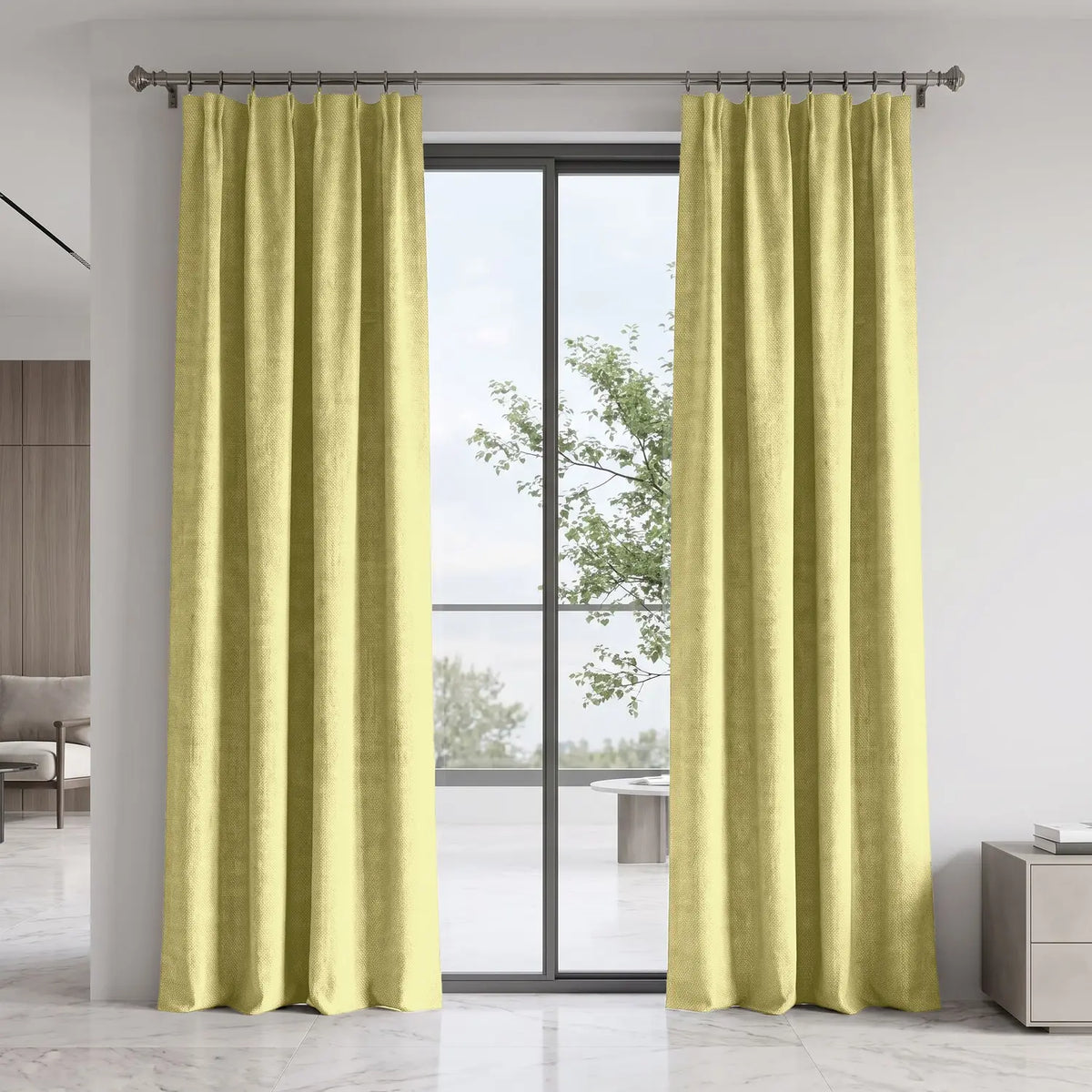 Custom Blackout Curtain - Pale Wheat in room