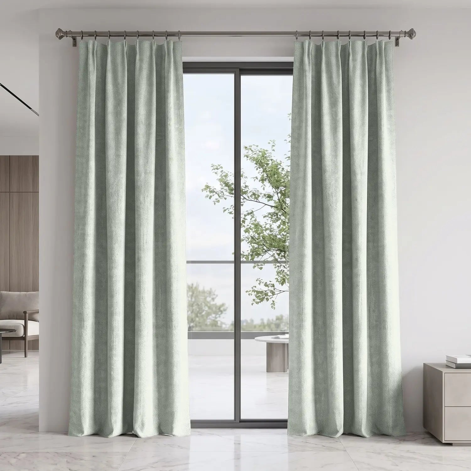 Custom Blackout Curtain - Almond Cream in room