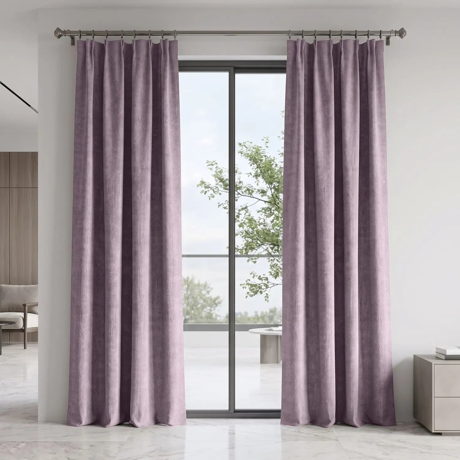 Custom Blackout Curtain - Mushroom in room