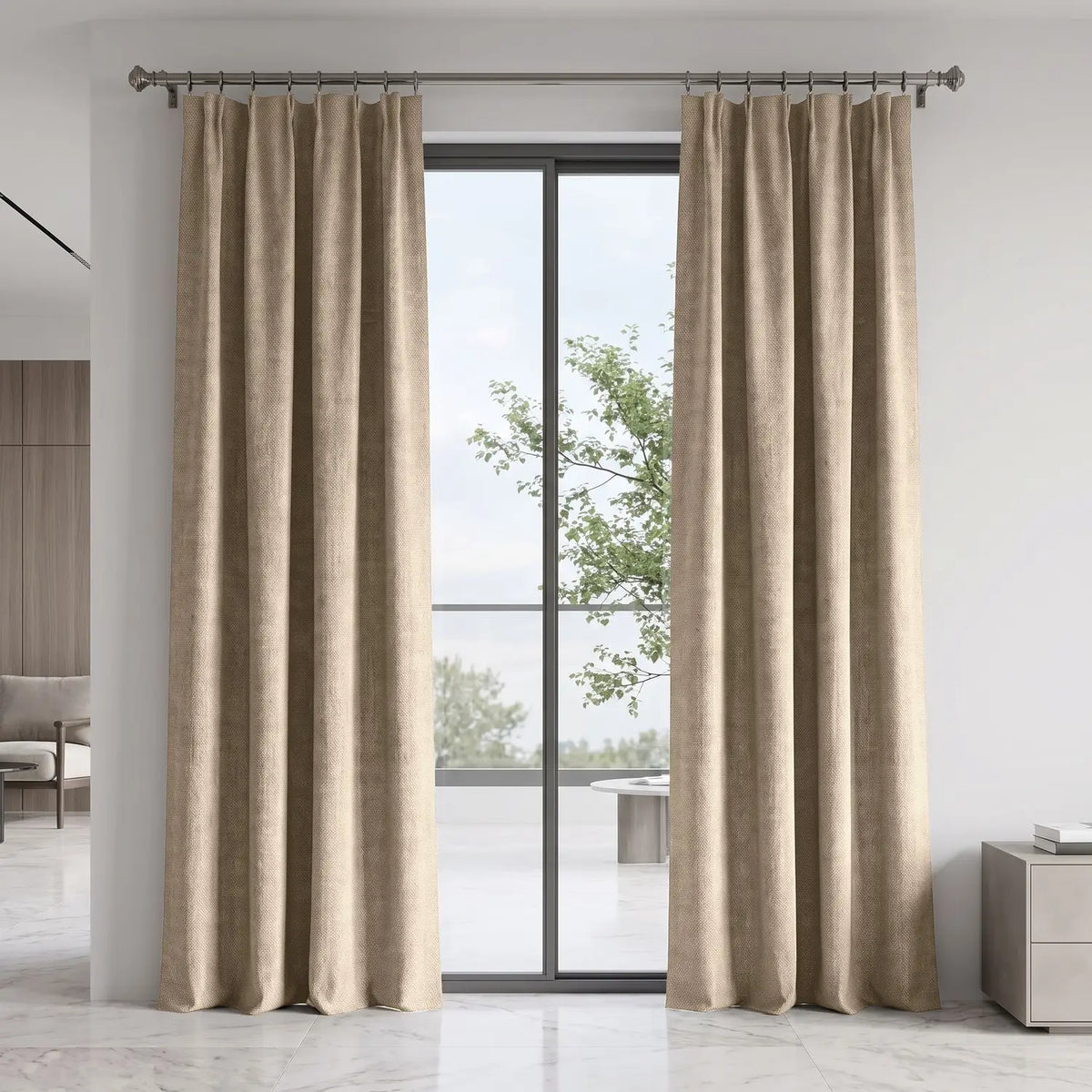 Custom Blackout Curtain - Apricot in room