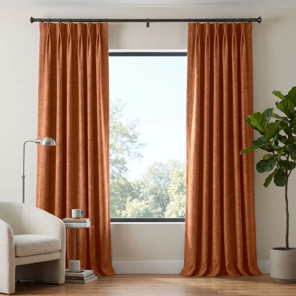 Custom Blackout Curtain - Mocha Brown in room