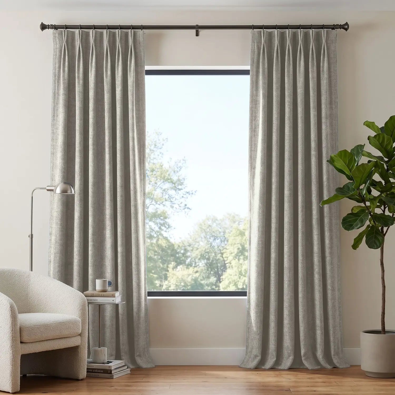 Custom Blackout Curtain - Clay Taupe in room