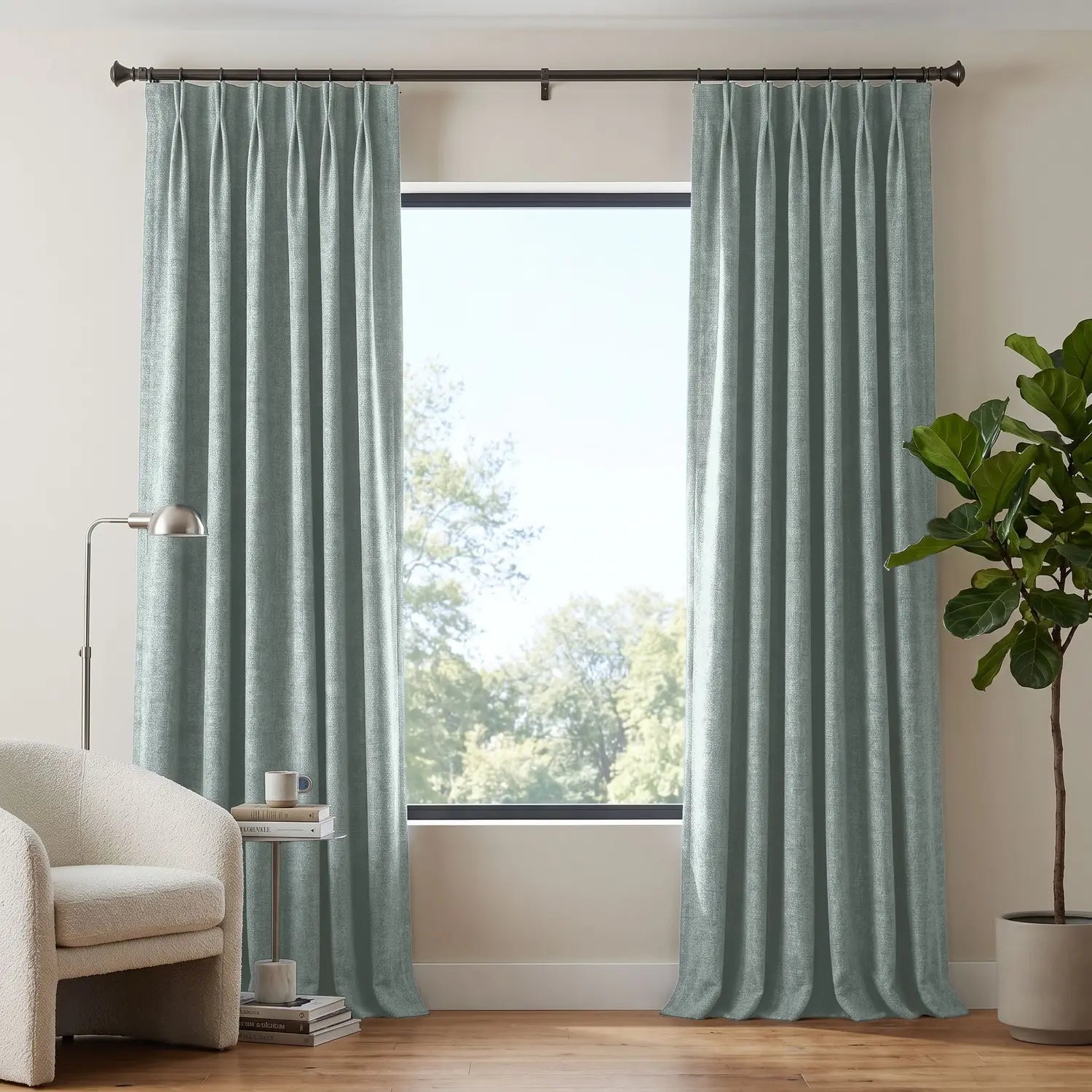 Custom Blackout Curtain - Silver Grey in room