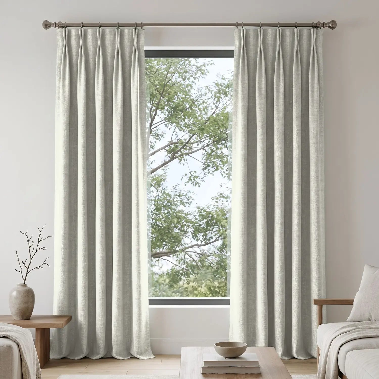Custom Blackout Curtain - Oat Beige in room