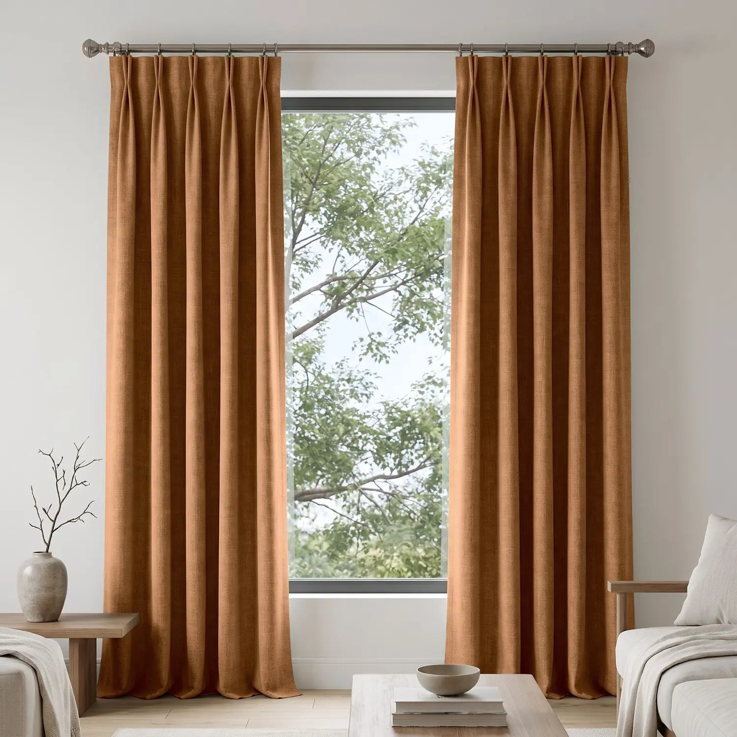 Custom Blackout Curtain - Mocha Brown in room