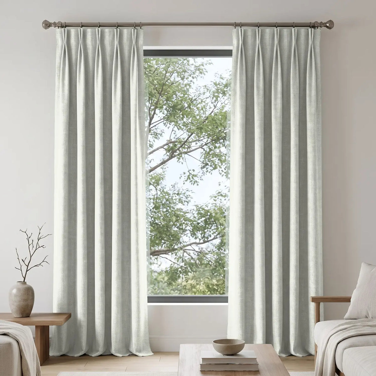 Custom Blackout Curtain - Almond Cream in room